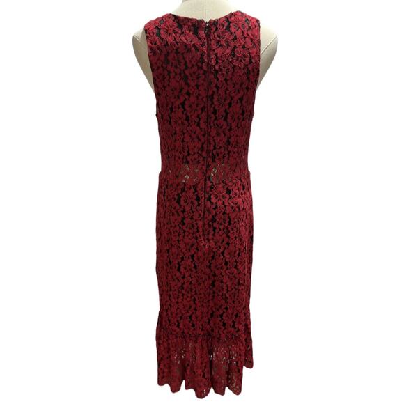Alexia Admor Womens Floral Lace Sheath Peplum Hem Sleeveless Red Dress sz XL - Picture 5 of 14